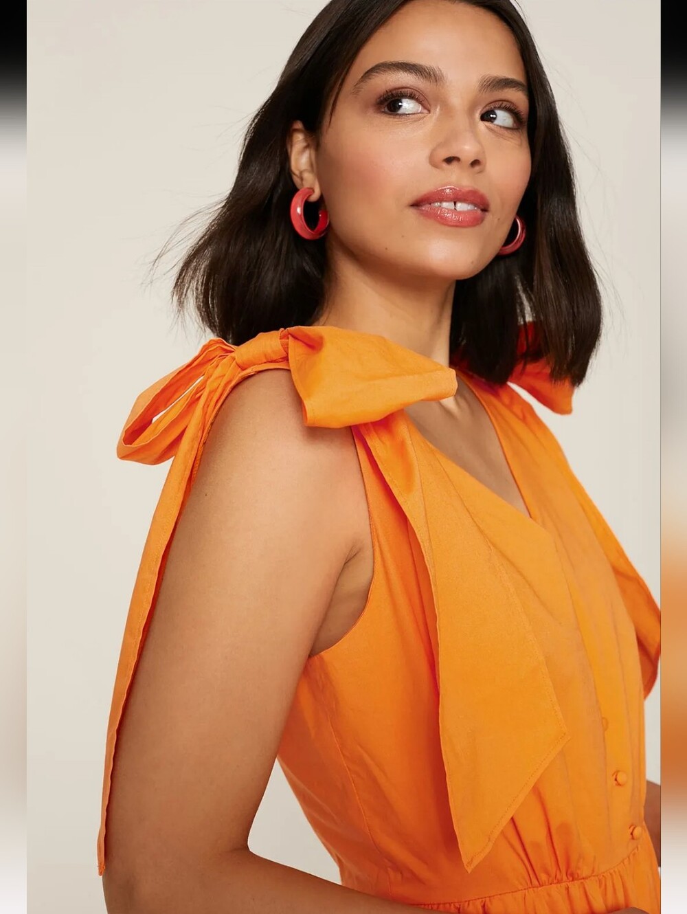 Color Me Courtney Louise Orange Colorblock Maxi Dress Size 0 - Picture 3 of 8